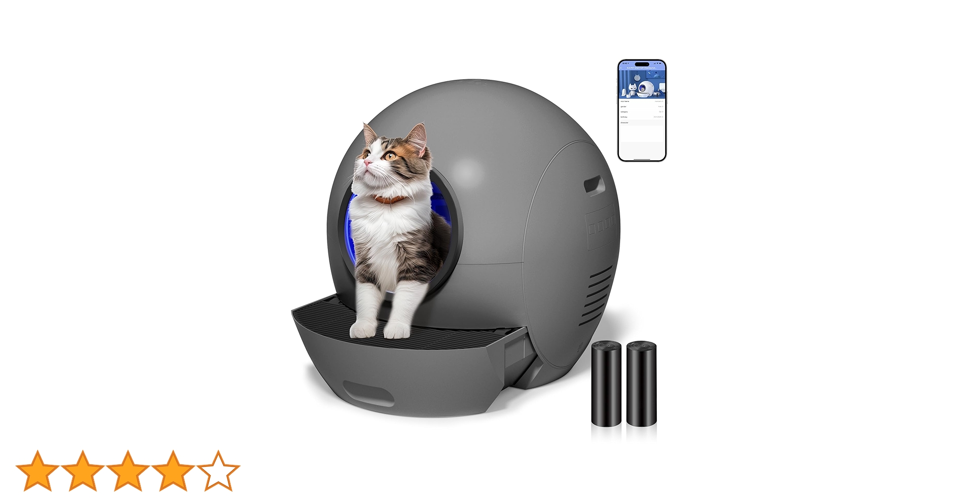 ELS PET 自動トイレ Amazon | 猫トイレ 自動 ELS PET 60L特大容量 スマート 自動猫